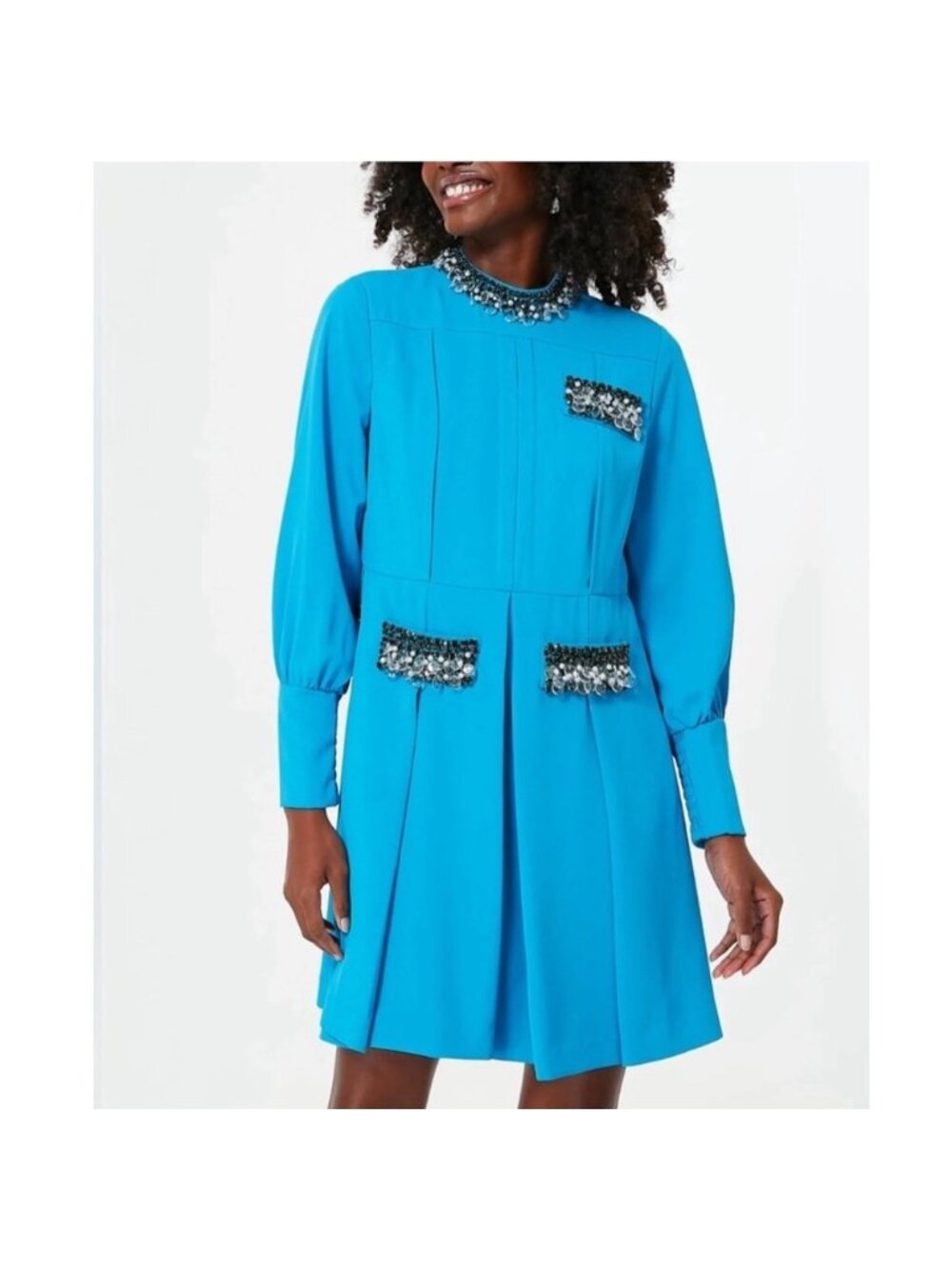 Tuckernuck Bright Blue Hoyt Sequin Embellished Cocktail Mini Dress XXXL